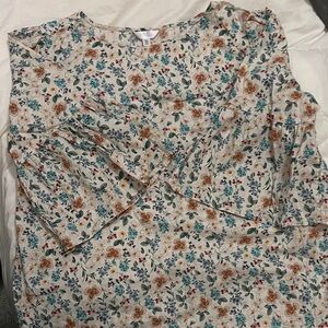 Time and Tru Multicolor Floral Top